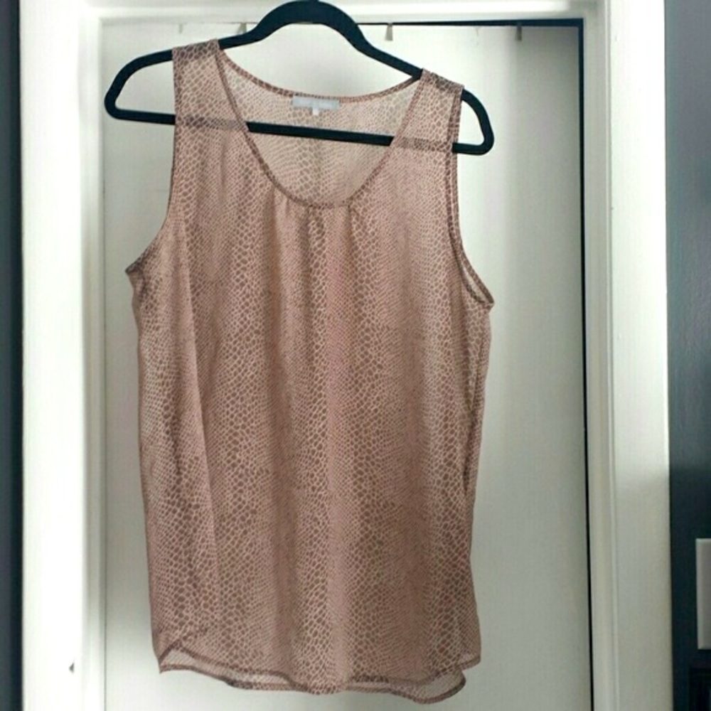 Pink/Brown Snakeskin Print Chiffon Top